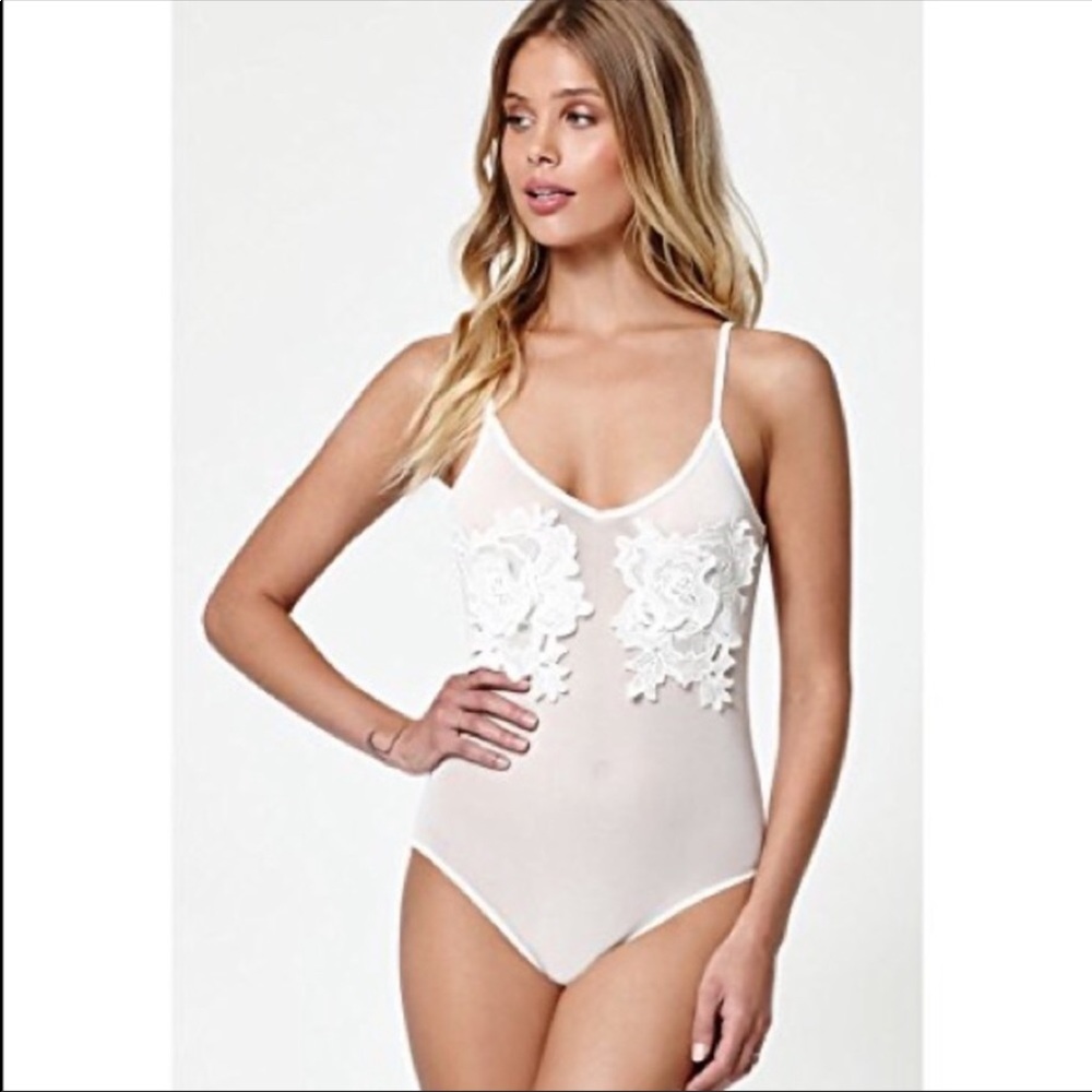 NWT La hearts floral mesh bodysuits